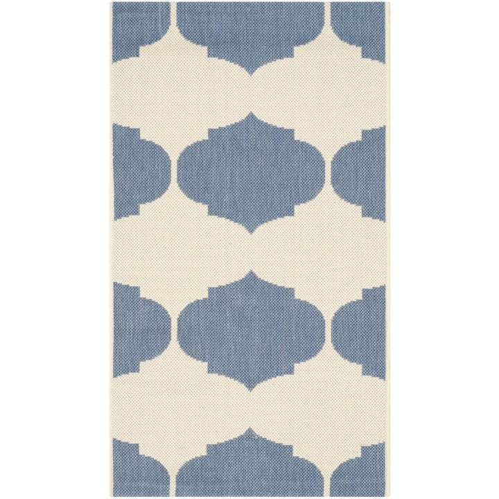 SAFAVIEH Indoor Outdoor CY6162-233 Courtyard Beige / Blue Rug Image 1