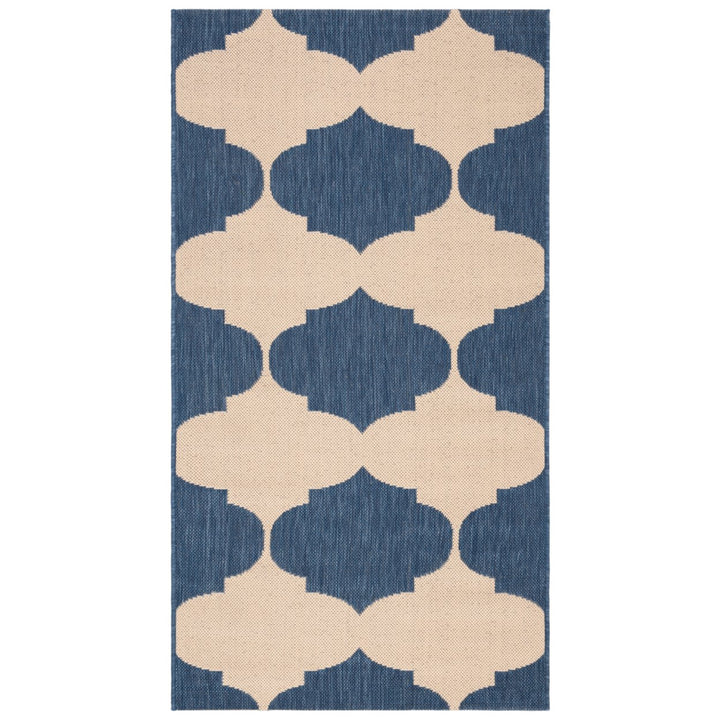 SAFAVIEH Indoor Outdoor CY6162-233 Courtyard Beige / Blue Rug Image 1