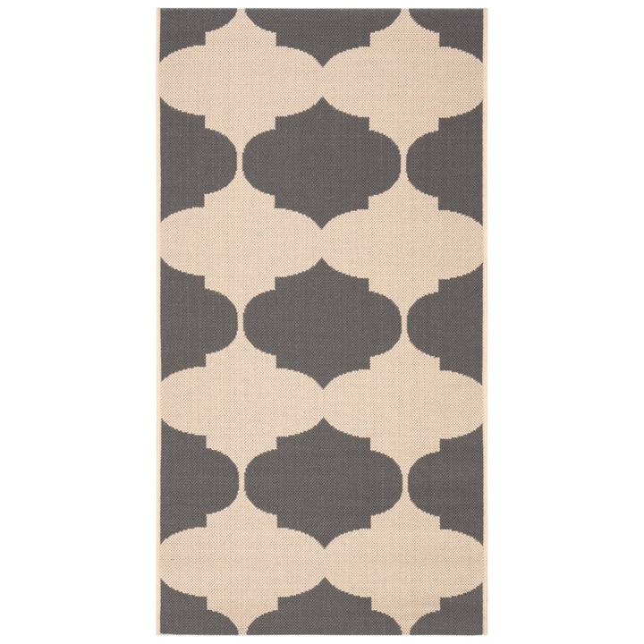 SAFAVIEH Outdoor CY6162-236 Courtyard Beige / Anthracite Rug Image 1