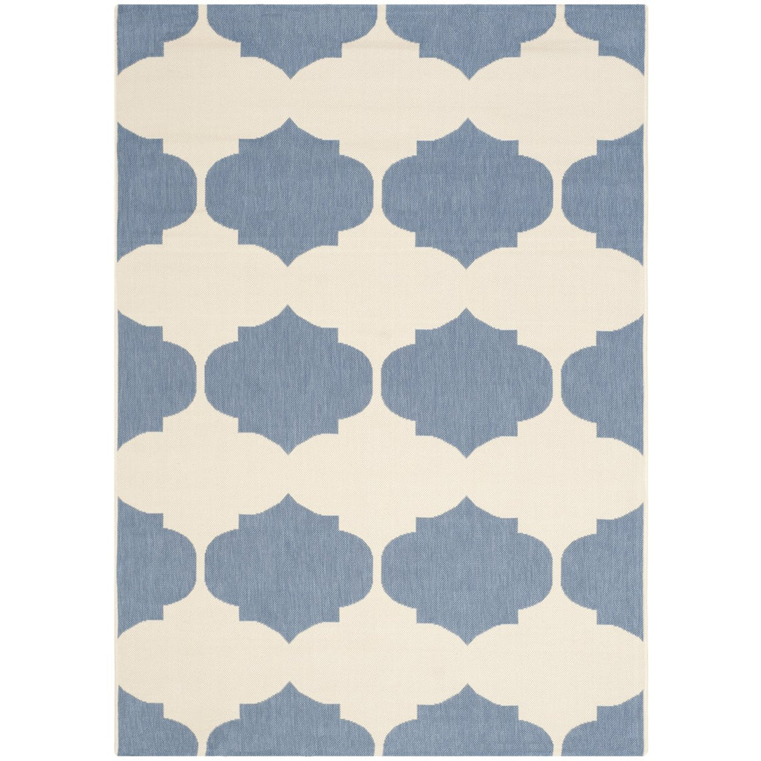 SAFAVIEH Indoor Outdoor CY6162-233 Courtyard Beige / Blue Rug Image 1