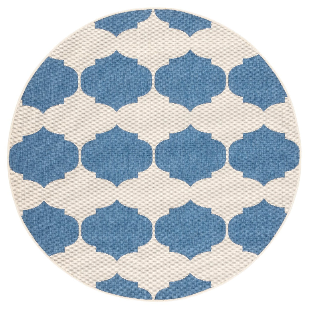 SAFAVIEH Indoor Outdoor CY6162-233 Courtyard Beige / Blue Rug Image 1