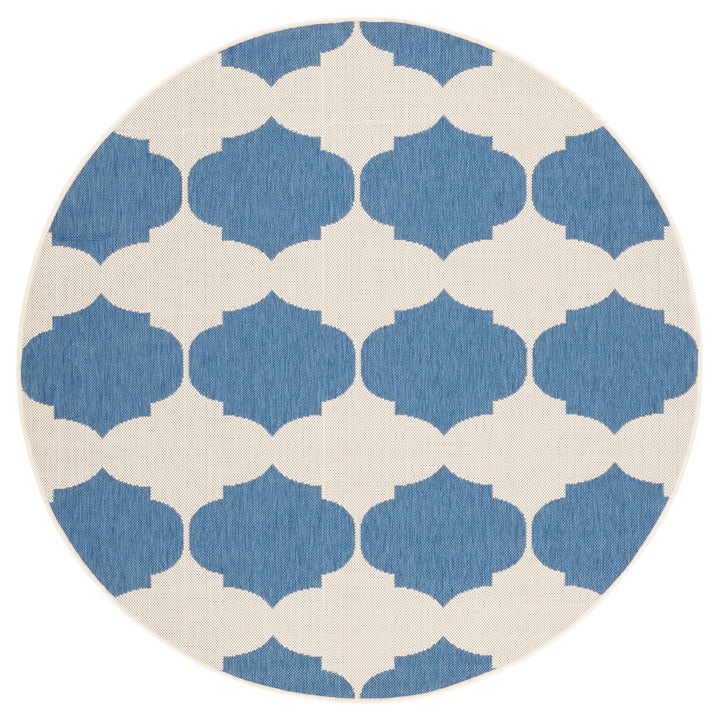 SAFAVIEH Indoor Outdoor CY6162-233 Courtyard Beige / Blue Rug Image 1