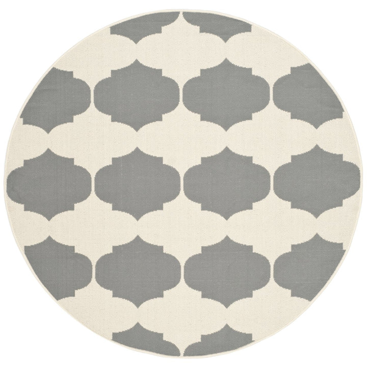 SAFAVIEH Outdoor CY6162-236 Courtyard Beige / Anthracite Rug Image 1