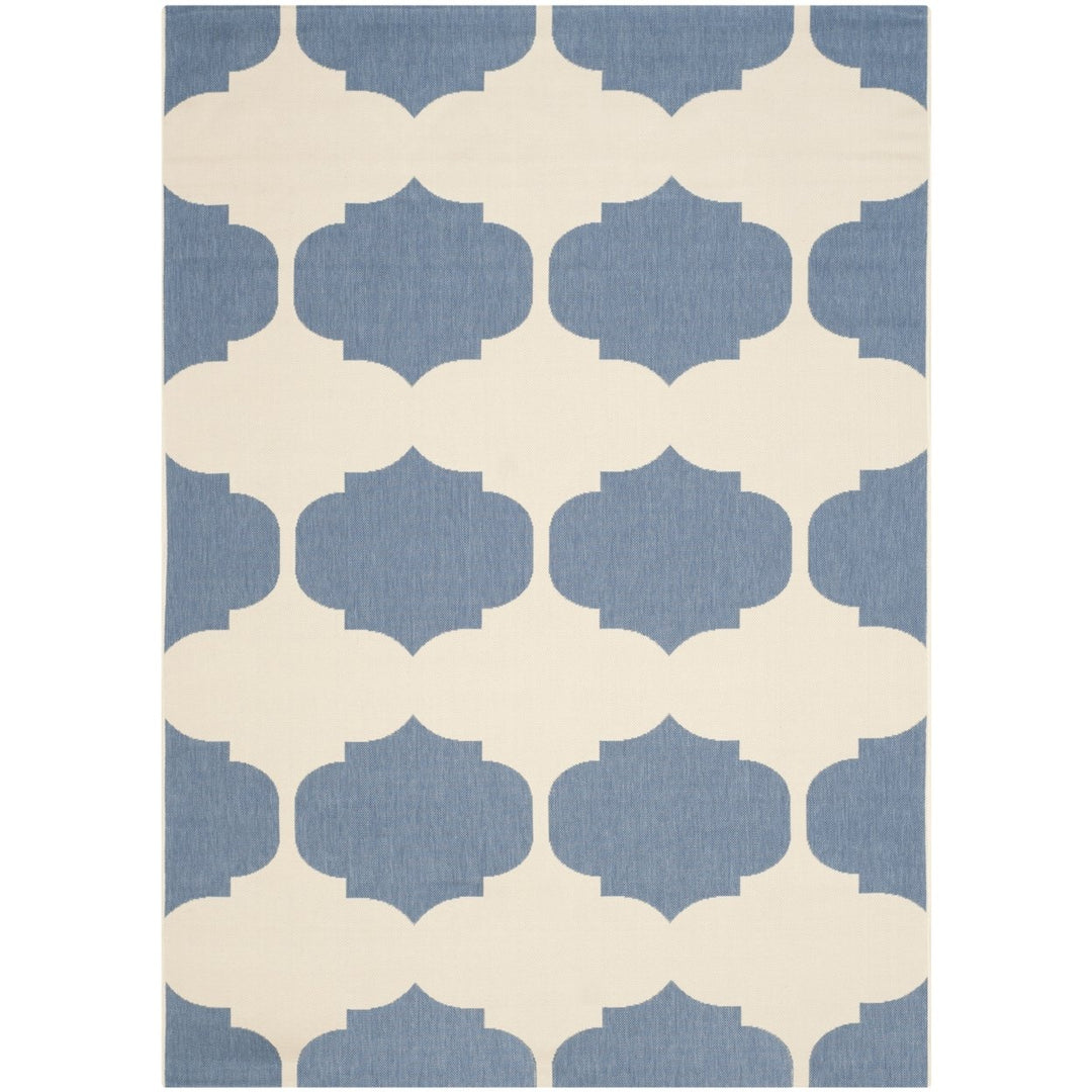 SAFAVIEH Indoor Outdoor CY6162-233 Courtyard Beige / Blue Rug Image 1