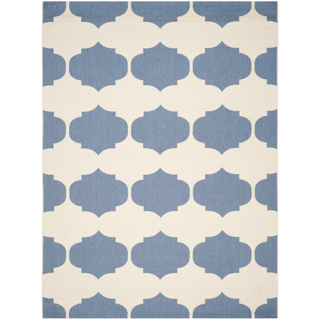 SAFAVIEH Indoor Outdoor CY6162-233 Courtyard Beige / Blue Rug Image 1