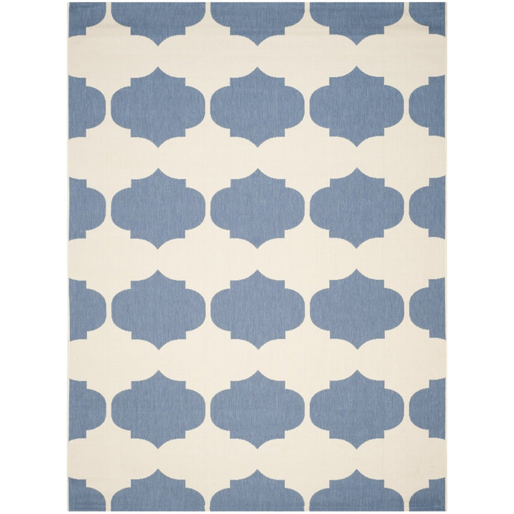 SAFAVIEH Indoor Outdoor CY6162-233 Courtyard Beige / Blue Rug Image 1