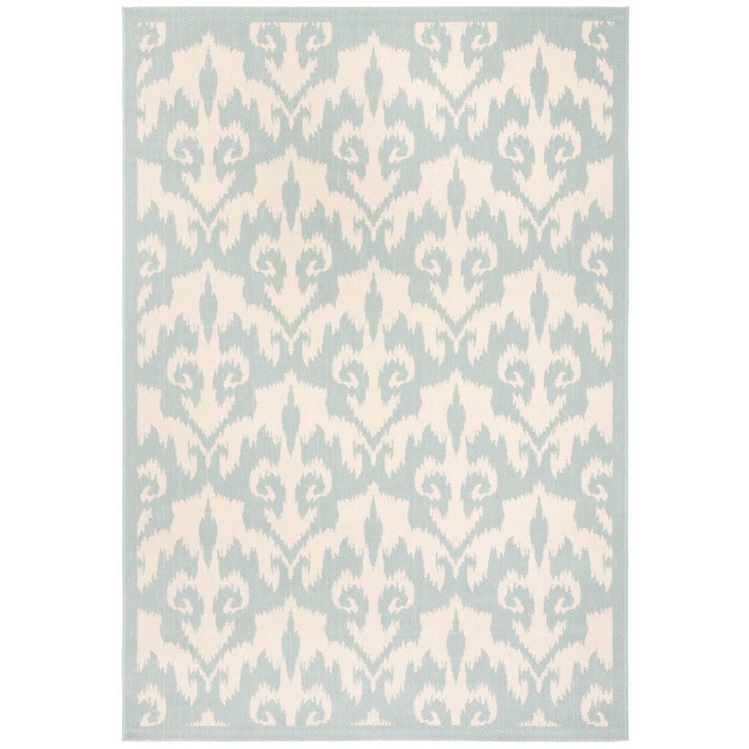 SAFAVIEH Indoor Outdoor CY6198-213 Courtyard Aqua / Beige Rug Image 1