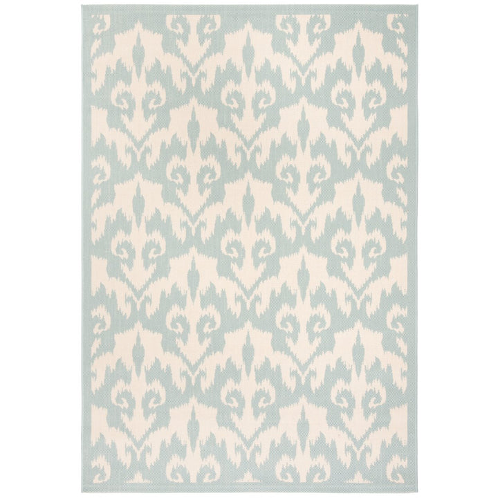 SAFAVIEH Indoor Outdoor CY6198-213 Courtyard Aqua / Beige Rug Image 1