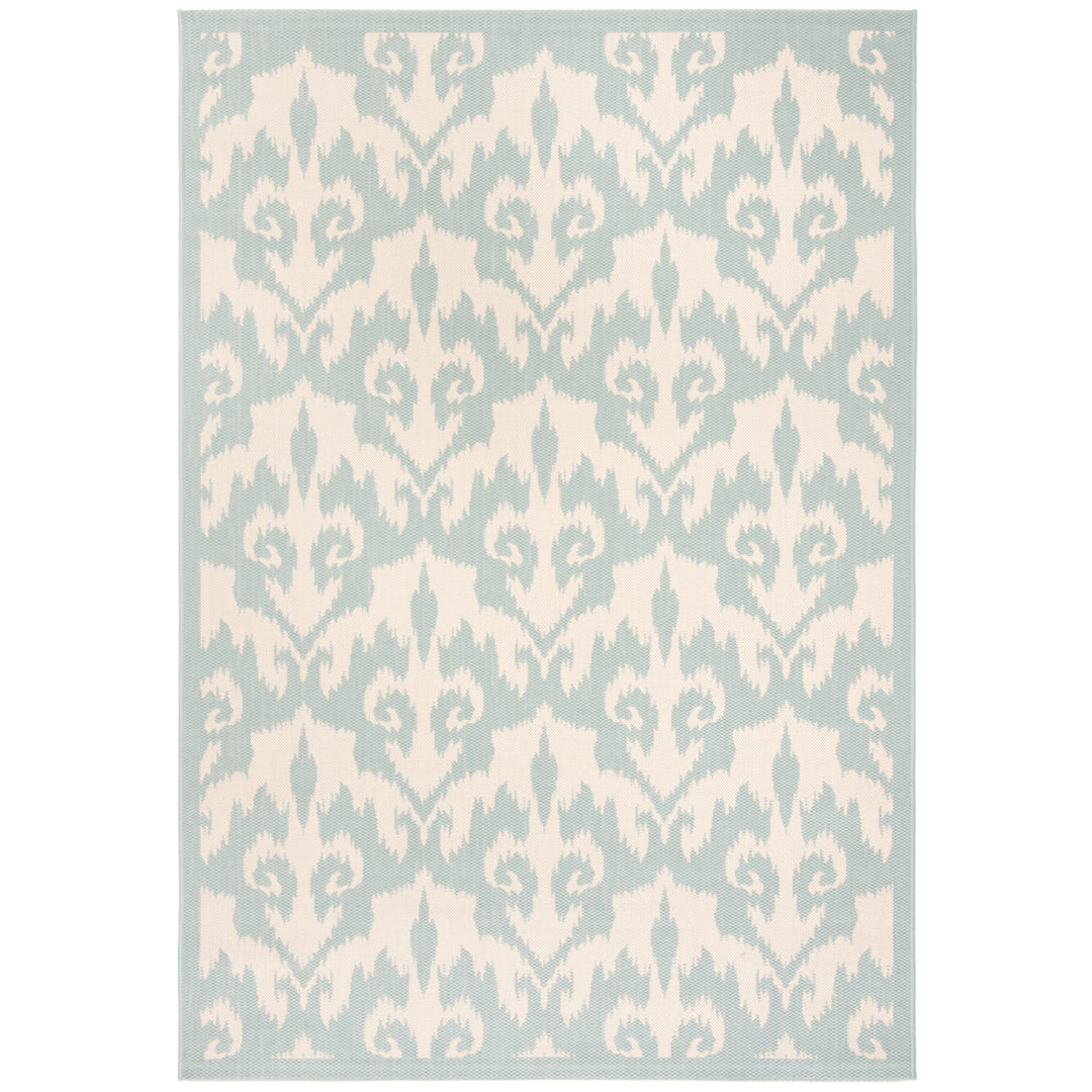 SAFAVIEH Indoor Outdoor CY6198-213 Courtyard Aqua / Beige Rug Image 3