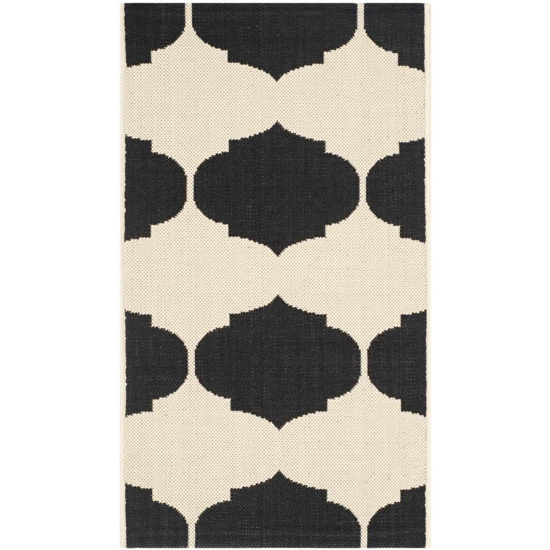 SAFAVIEH Indoor Outdoor CY6162-256 Courtyard Beige / Black Rug Image 1