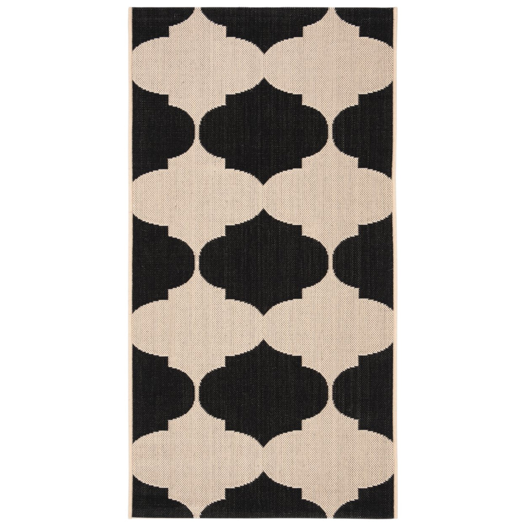 SAFAVIEH Indoor Outdoor CY6162-256 Courtyard Beige / Black Rug Image 1