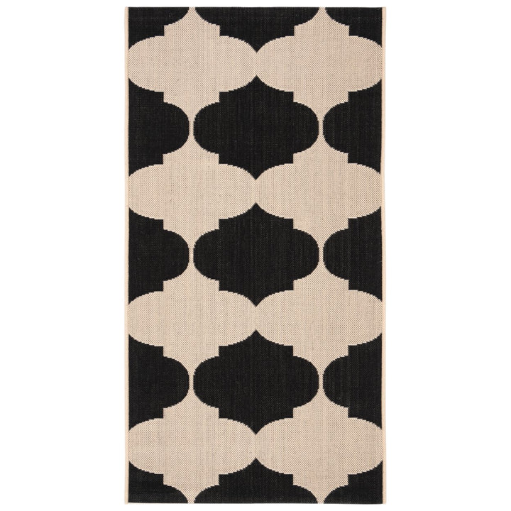 SAFAVIEH Indoor Outdoor CY6162-256 Courtyard Beige / Black Rug Image 1