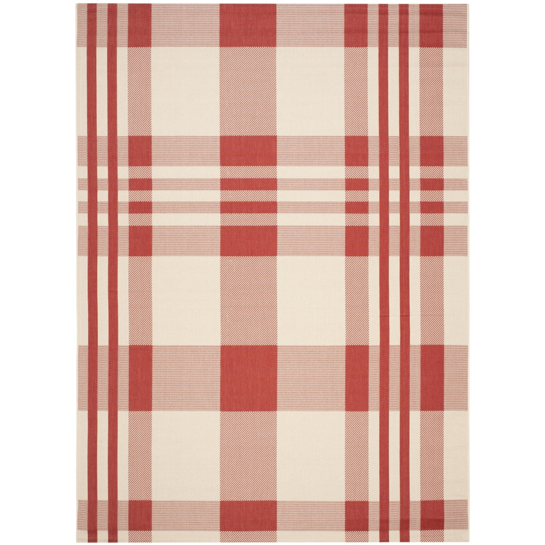 SAFAVIEH Outdoor CY6201-238 Courtyard Collection Red / Bone Rug Image 4