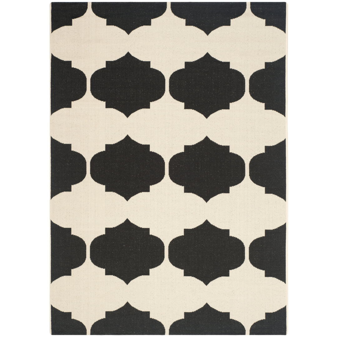 SAFAVIEH Indoor Outdoor CY6162-256 Courtyard Beige / Black Rug Image 12