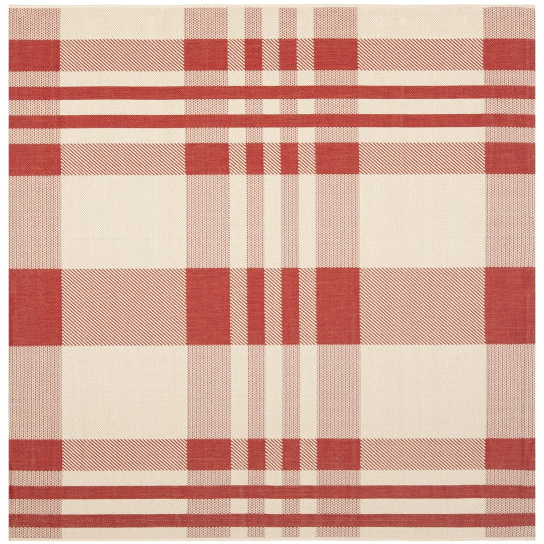 SAFAVIEH Outdoor CY6201-238 Courtyard Collection Red / Bone Rug Image 7