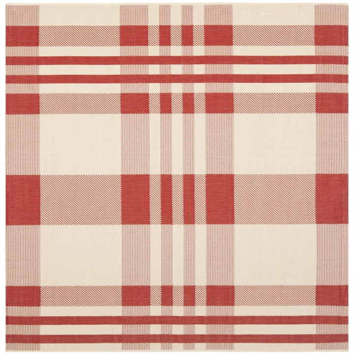 SAFAVIEH Outdoor CY6201-238 Courtyard Collection Red / Bone Rug Image 1