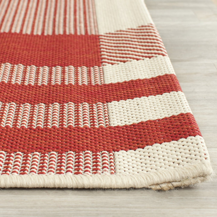 SAFAVIEH Outdoor CY6201-238 Courtyard Collection Red / Bone Rug Image 8