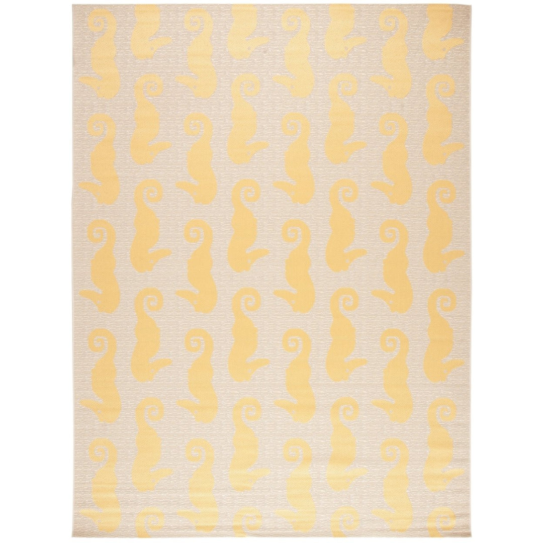 SAFAVIEH Outdoor CY6214-306 Courtyard Beige / Yellow Rug Image 1