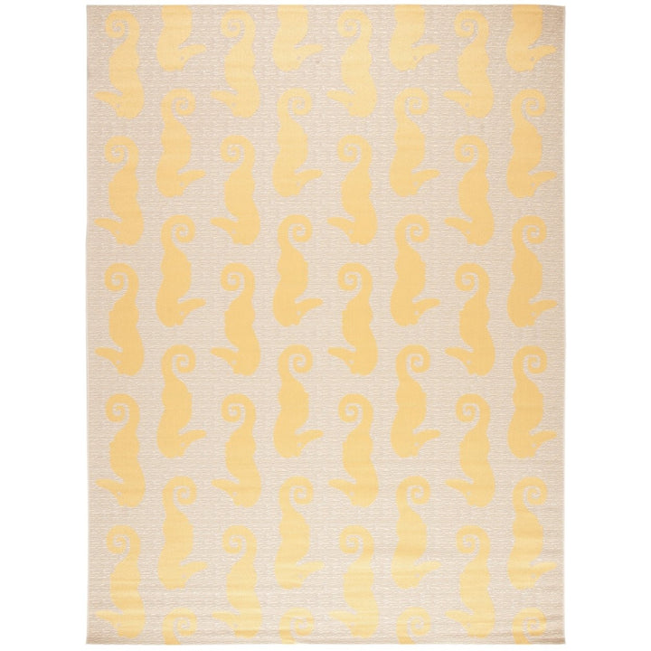 SAFAVIEH Outdoor CY6214-306 Courtyard Beige / Yellow Rug Image 1