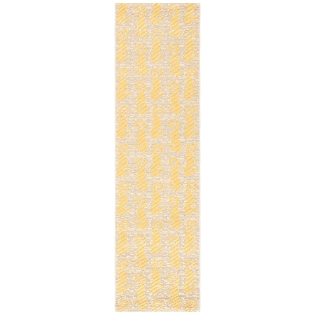 SAFAVIEH Outdoor CY6214-306 Courtyard Beige / Yellow Rug Image 1