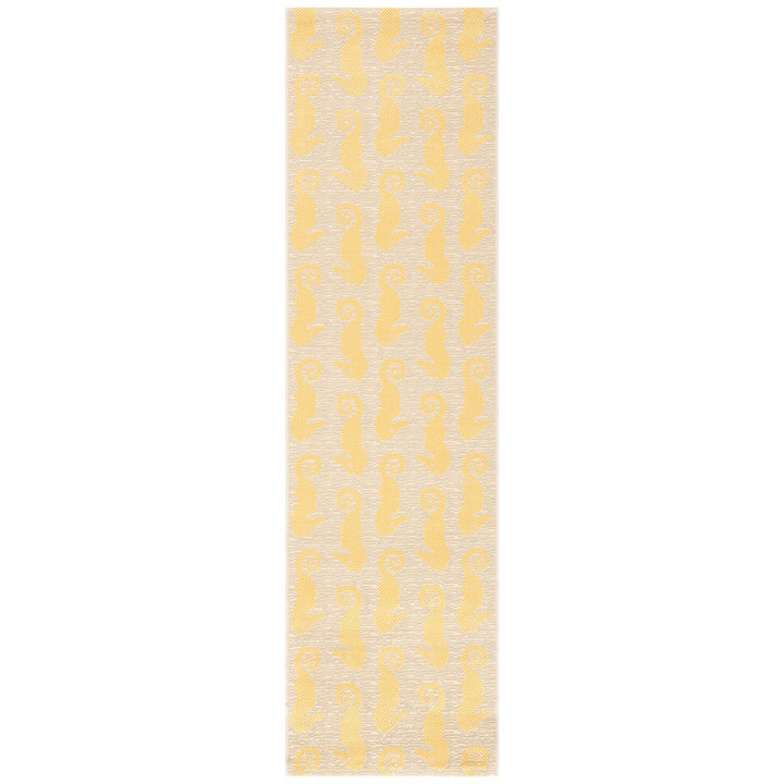 SAFAVIEH Outdoor CY6214-306 Courtyard Beige / Yellow Rug Image 1