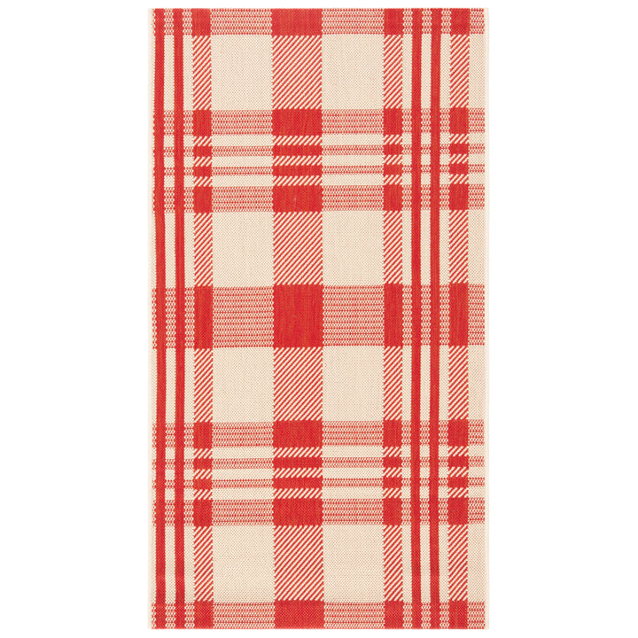 SAFAVIEH Outdoor CY6201-238 Courtyard Collection Red / Bone Rug Image 11