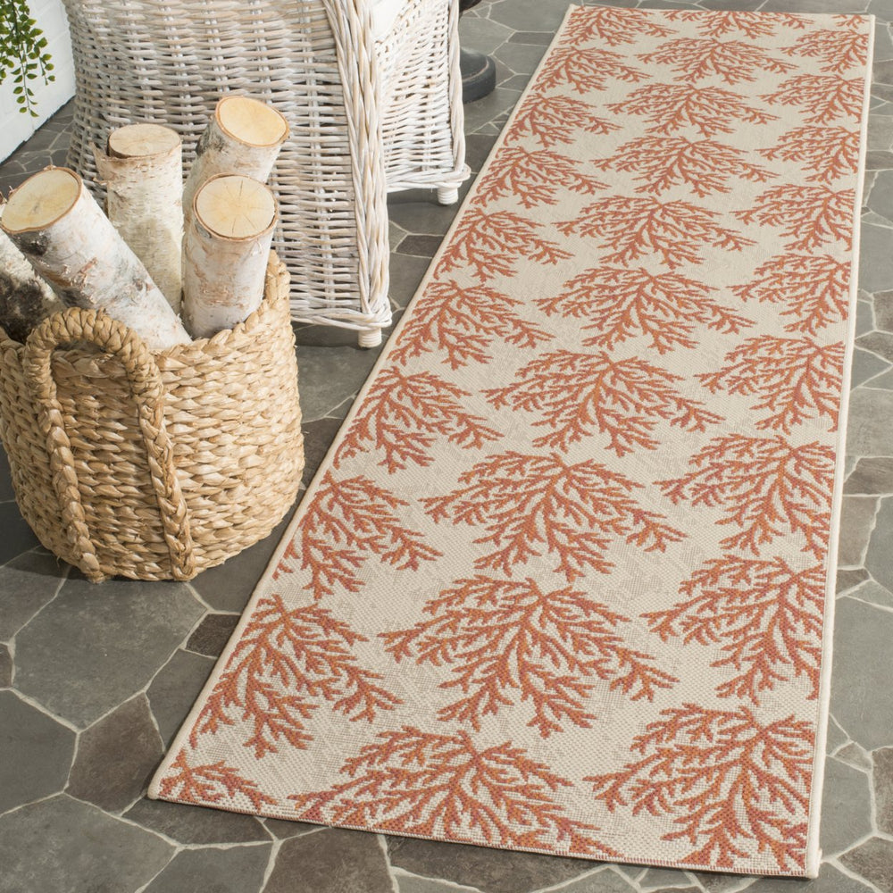 SAFAVIEH Outdoor CY6210-231 Courtyard Beige / Terracotta Rug Image 2