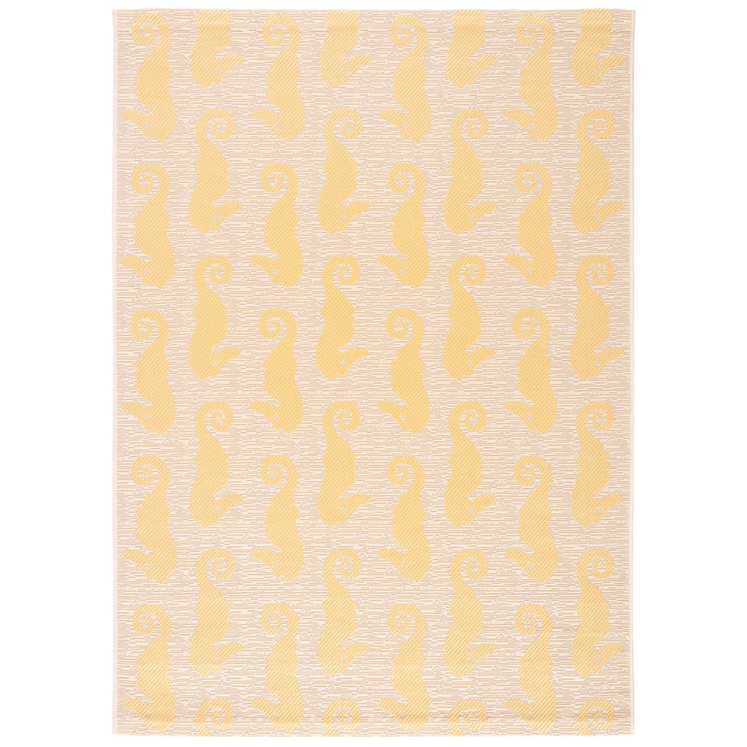 SAFAVIEH Outdoor CY6214-306 Courtyard Beige / Yellow Rug Image 1