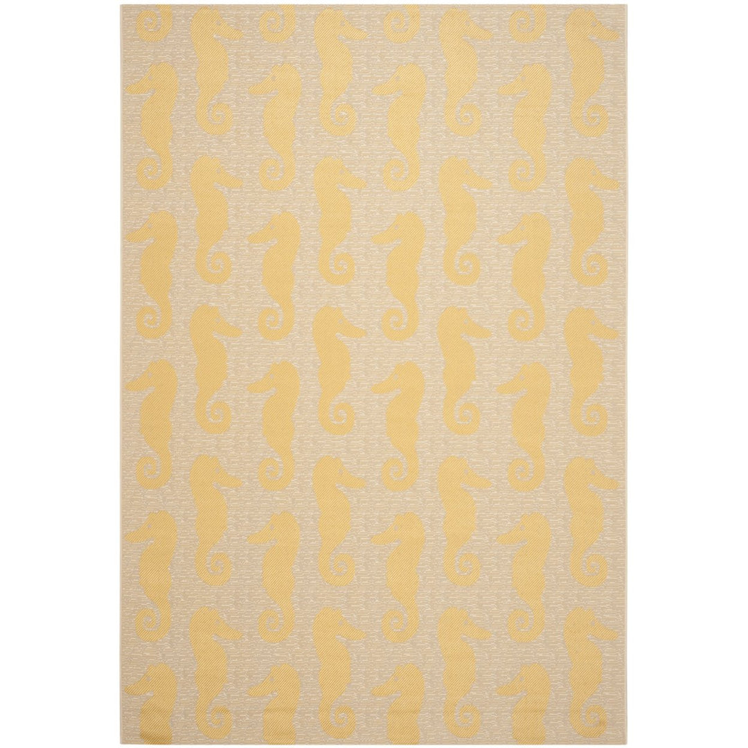 SAFAVIEH Outdoor CY6214-306 Courtyard Beige / Yellow Rug Image 1