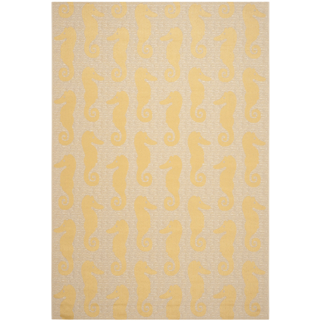 SAFAVIEH Outdoor CY6214-306 Courtyard Beige / Yellow Rug Image 7