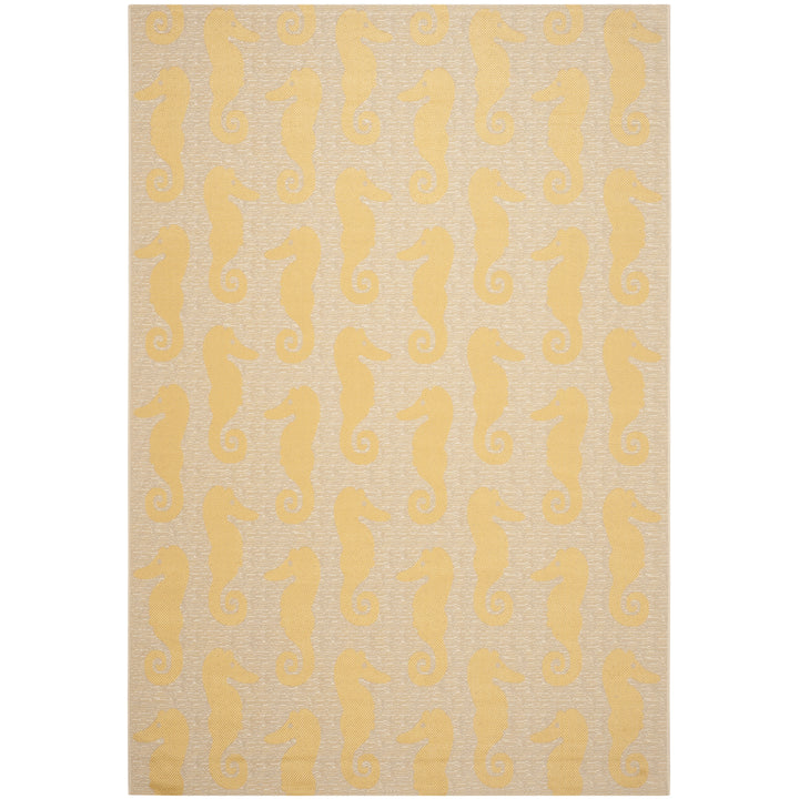 SAFAVIEH Outdoor CY6214-306 Courtyard Beige / Yellow Rug Image 7