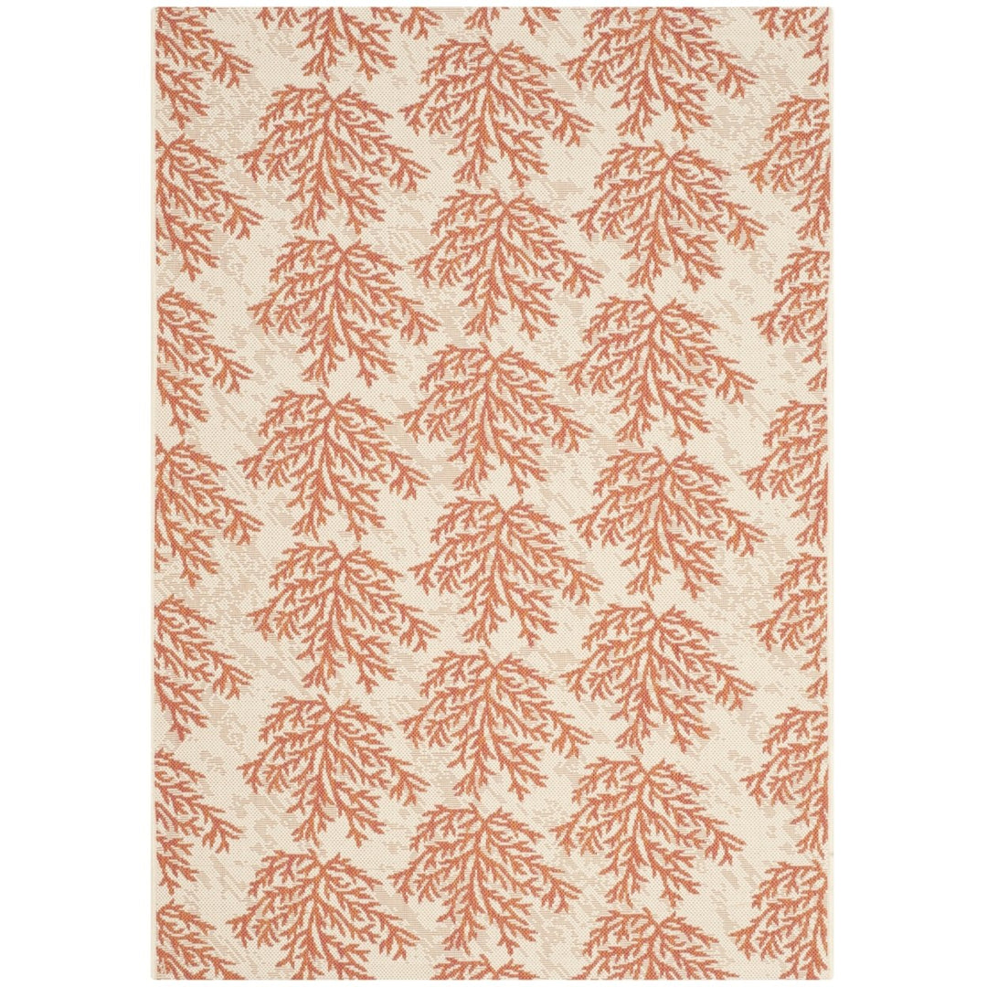 SAFAVIEH Outdoor CY6210-231 Courtyard Beige / Terracotta Rug Image 1