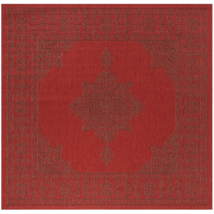 SAFAVIEH Outdoor CY6232-303 Courtyard Red / Chocolate Rug Image 6