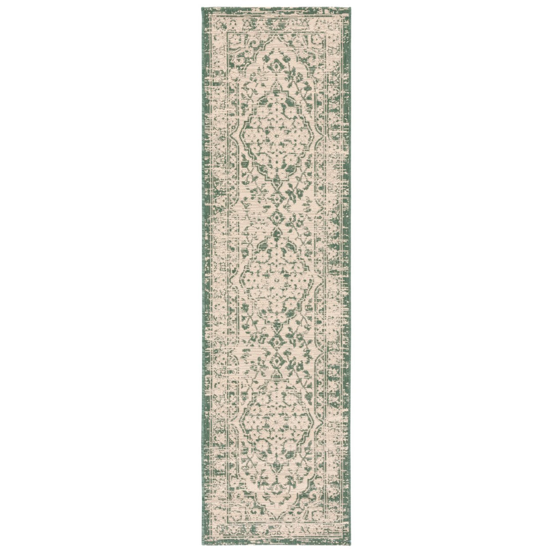 SAFAVIEH Outdoor CY6231-32212 Courtyard Beige / Dark Green Rug Image 1