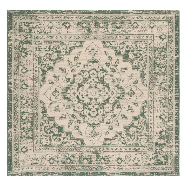 SAFAVIEH Outdoor CY6231-32212 Courtyard Beige / Dark Green Rug Image 1