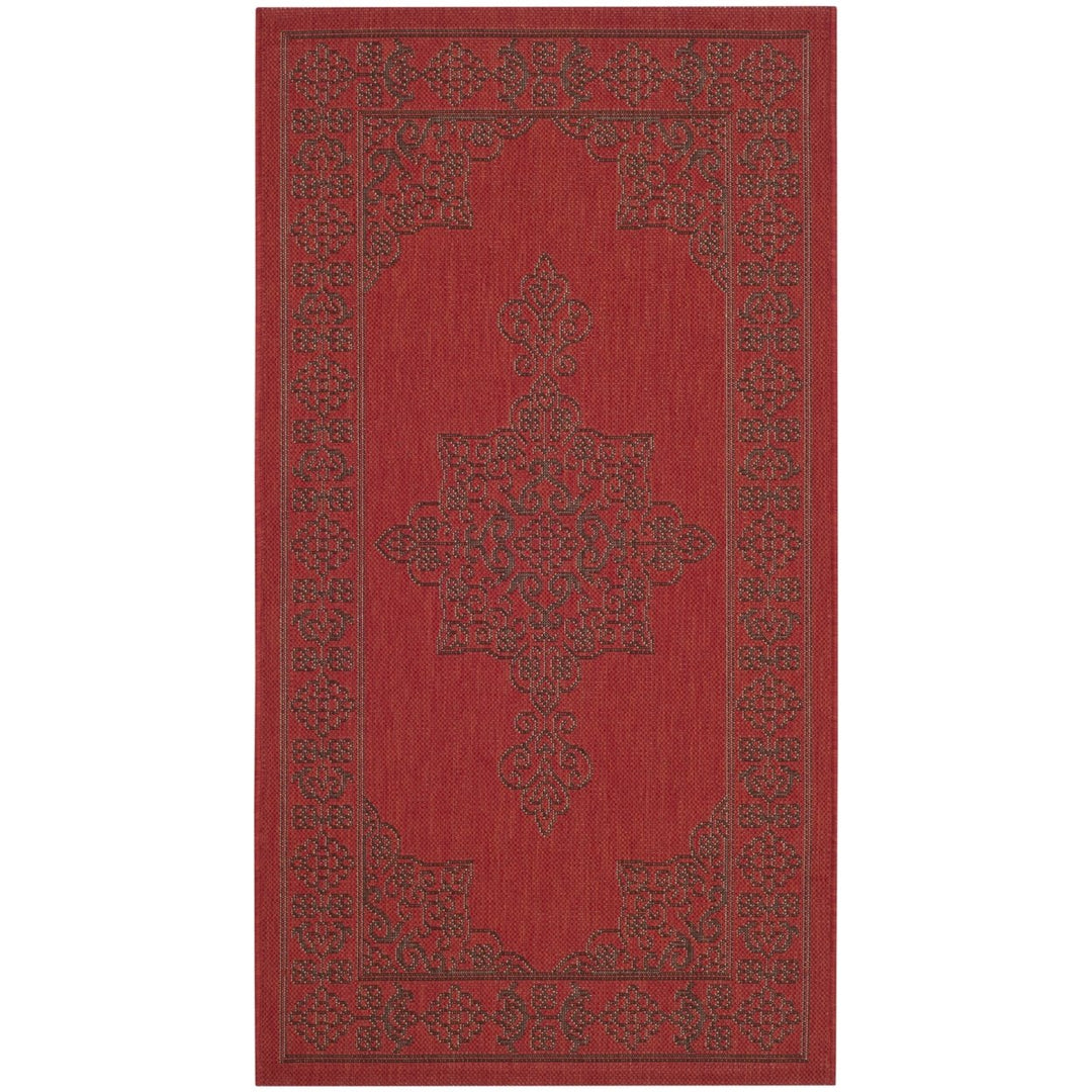 SAFAVIEH Outdoor CY6232-303 Courtyard Red / Chocolate Rug Image 10