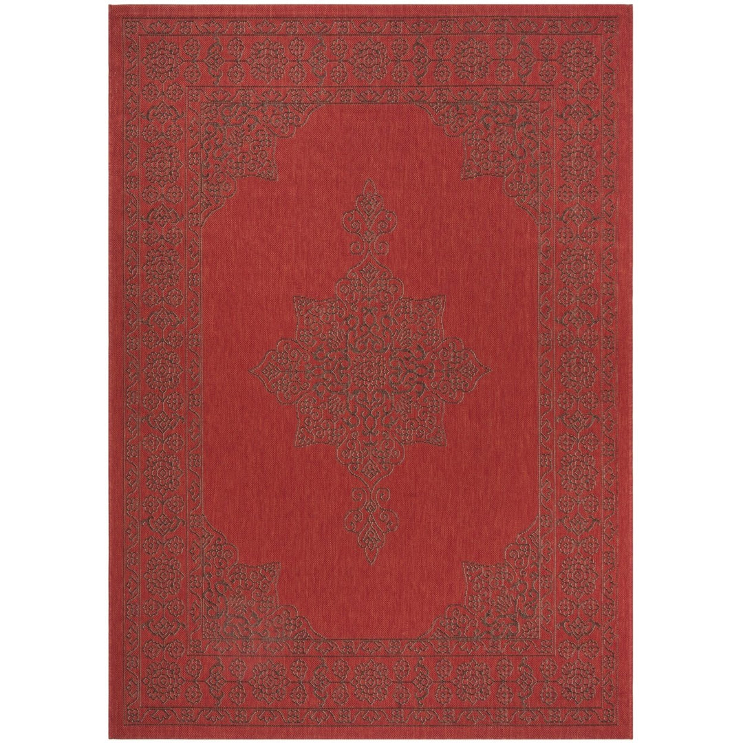 SAFAVIEH Outdoor CY6232-303 Courtyard Red / Chocolate Rug Image 11