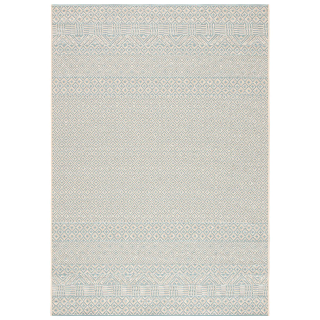 SAFAVIEH Outdoor CY6235-21312 Courtyard Beige / Aqua Rug Image 1