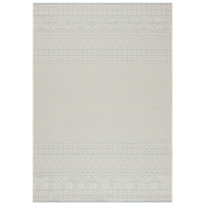 SAFAVIEH Outdoor CY6235-21312 Courtyard Beige / Aqua Rug Image 1