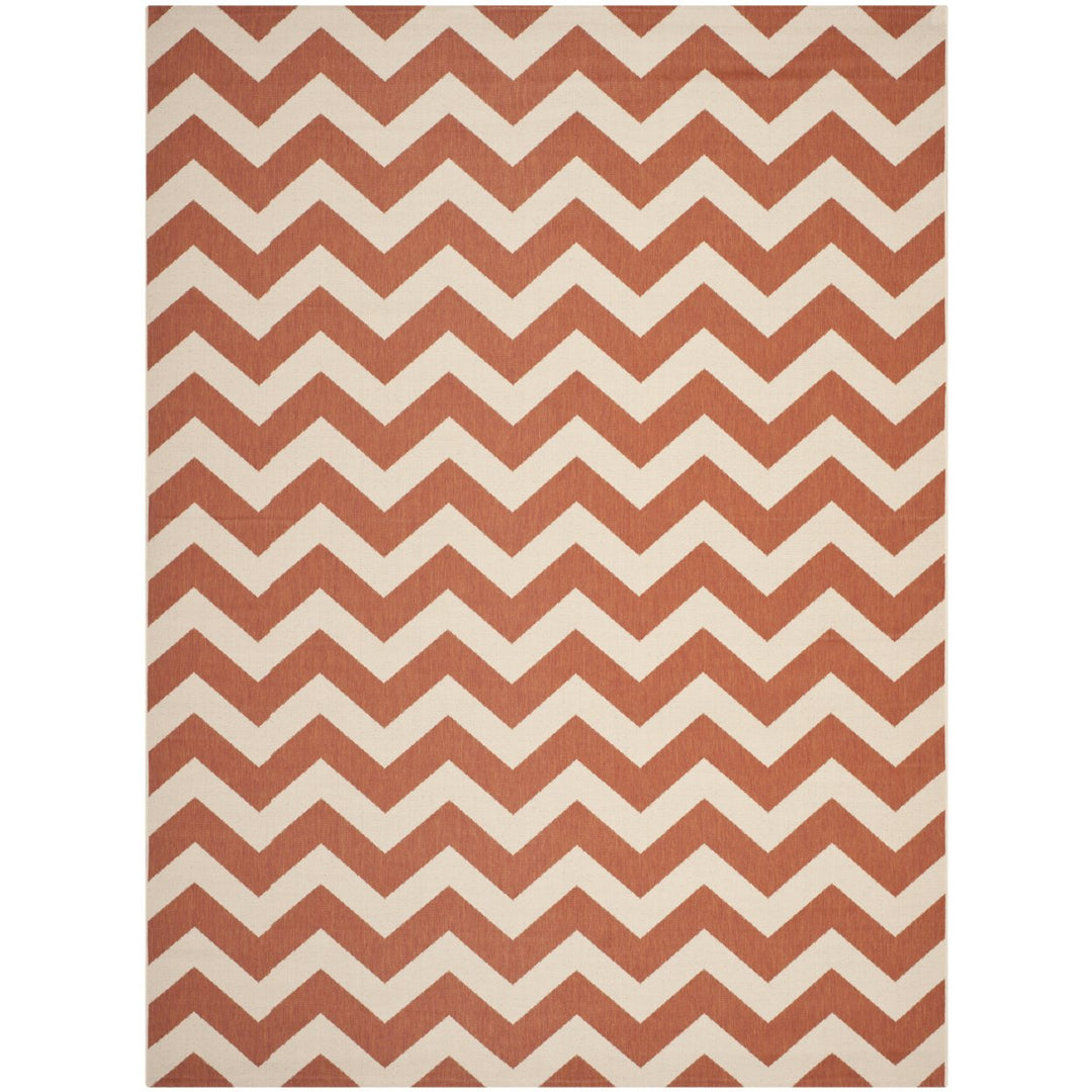 SAFAVIEH Outdoor CY6244-241 Courtyard Terracotta / Beige Rug Image 1