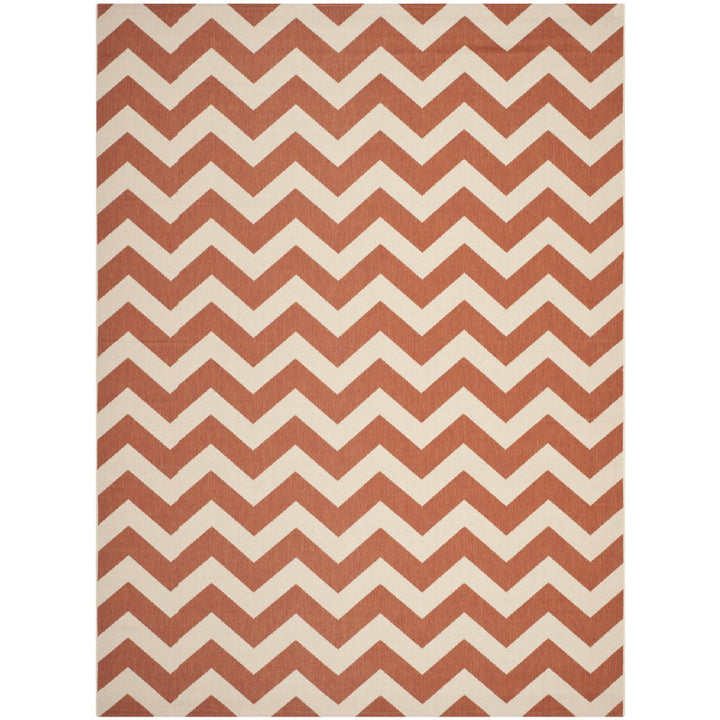 SAFAVIEH Outdoor CY6244-241 Courtyard Terracotta / Beige Rug Image 1