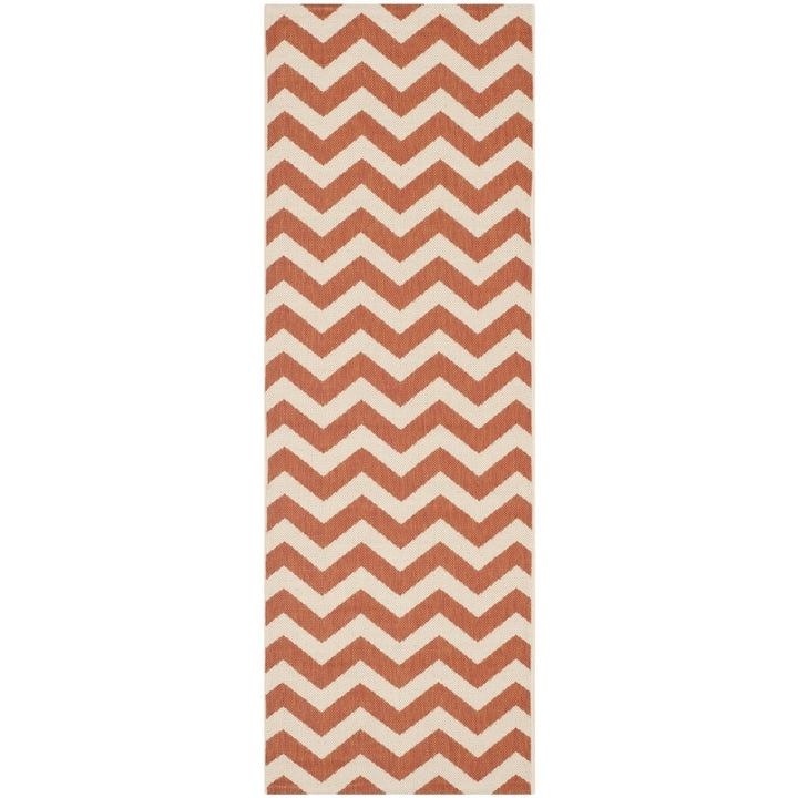 SAFAVIEH Outdoor CY6244-241 Courtyard Terracotta / Beige Rug Image 1