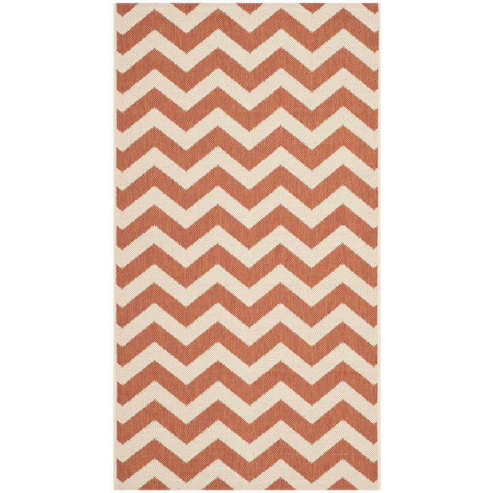 SAFAVIEH Outdoor CY6244-241 Courtyard Terracotta / Beige Rug Image 1