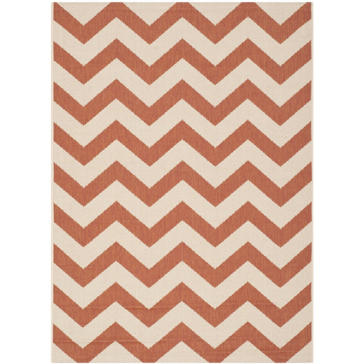 SAFAVIEH Outdoor CY6244-241 Courtyard Terracotta / Beige Rug Image 1