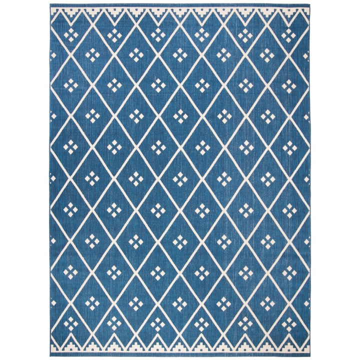 SAFAVIEH Outdoor CY6303-258 Courtyard Navy / Light Beige Rug Image 4