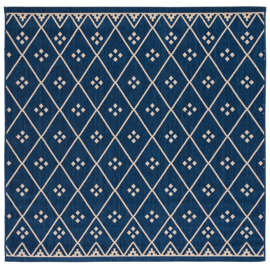 SAFAVIEH Outdoor CY6303-258 Courtyard Navy / Light Beige Rug Image 7