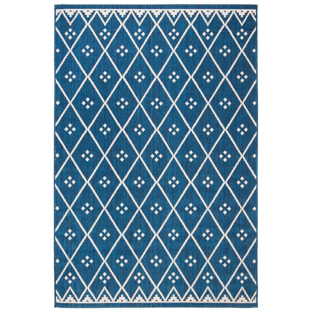 SAFAVIEH Outdoor CY6303-258 Courtyard Navy / Light Beige Rug Image 10