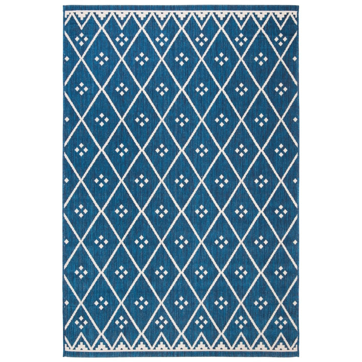 SAFAVIEH Outdoor CY6303-258 Courtyard Navy / Light Beige Rug Image 10