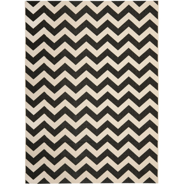 SAFAVIEH Indoor Outdoor CY6244-256 Courtyard Black / Beige Rug Image 1