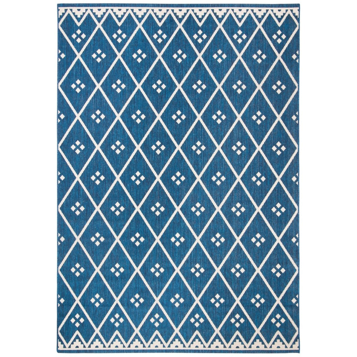 SAFAVIEH Outdoor CY6303-258 Courtyard Navy / Light Beige Rug Image 11